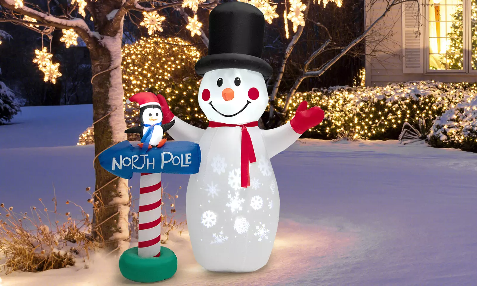 Costway Christmas Inflatable Snowman Penguin or Archway w/ Santa Claus & Snowman