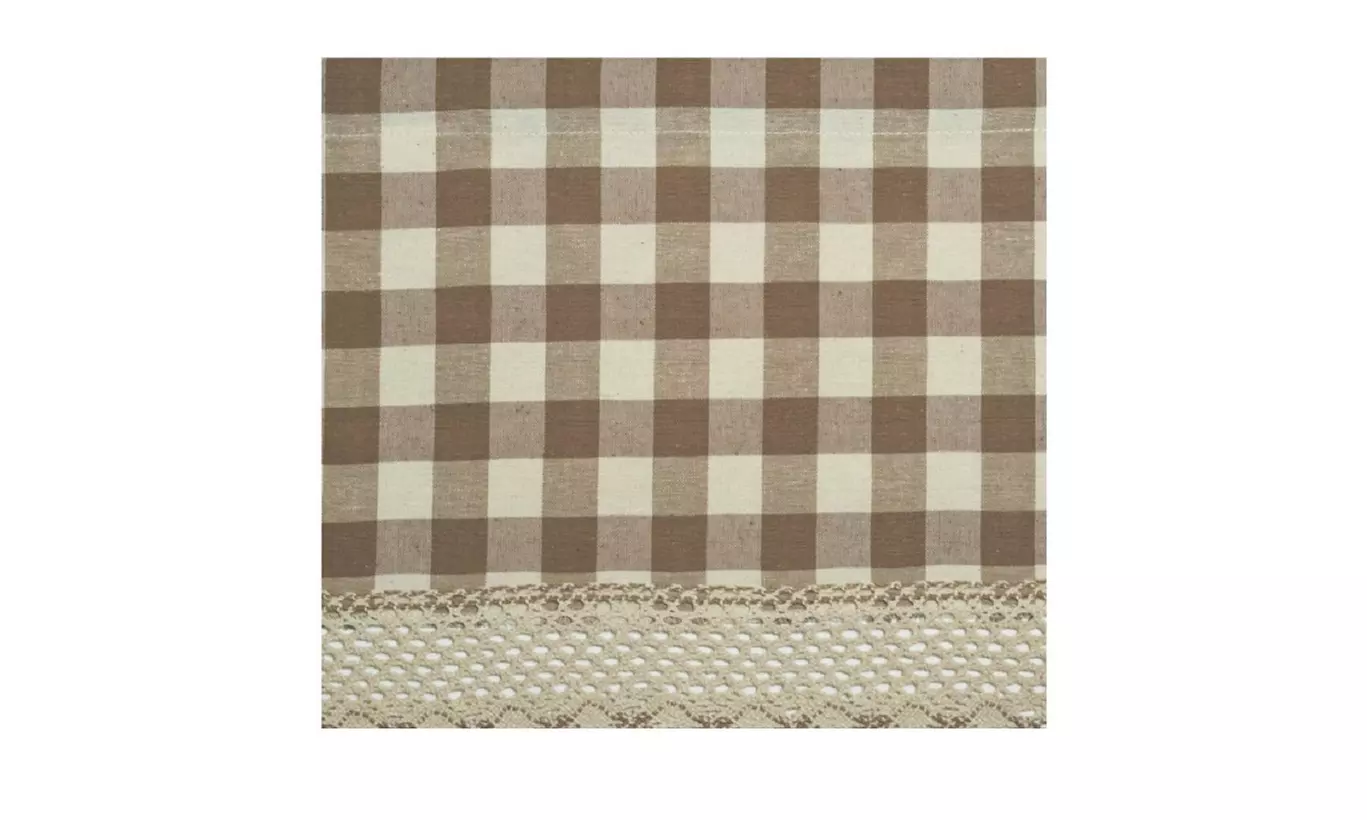 Achim BCVL14TP12 Buffalo Check Valance - 58 in. x 14 in., Taupe - Primary Image