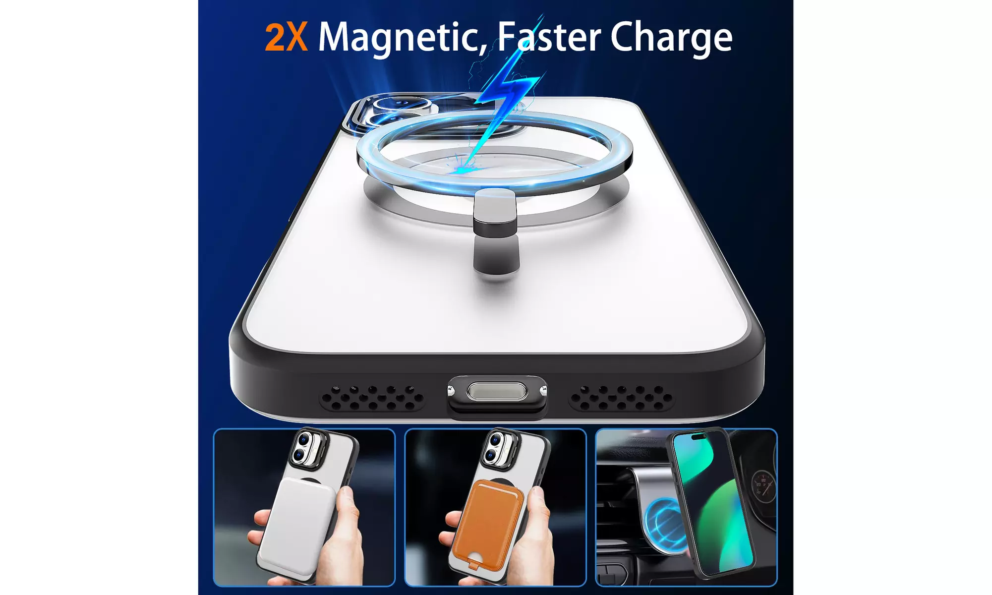 Transparent Phone Case With Metal Lens Stand for iPhone 16/iPhone16 Plus MagSafe