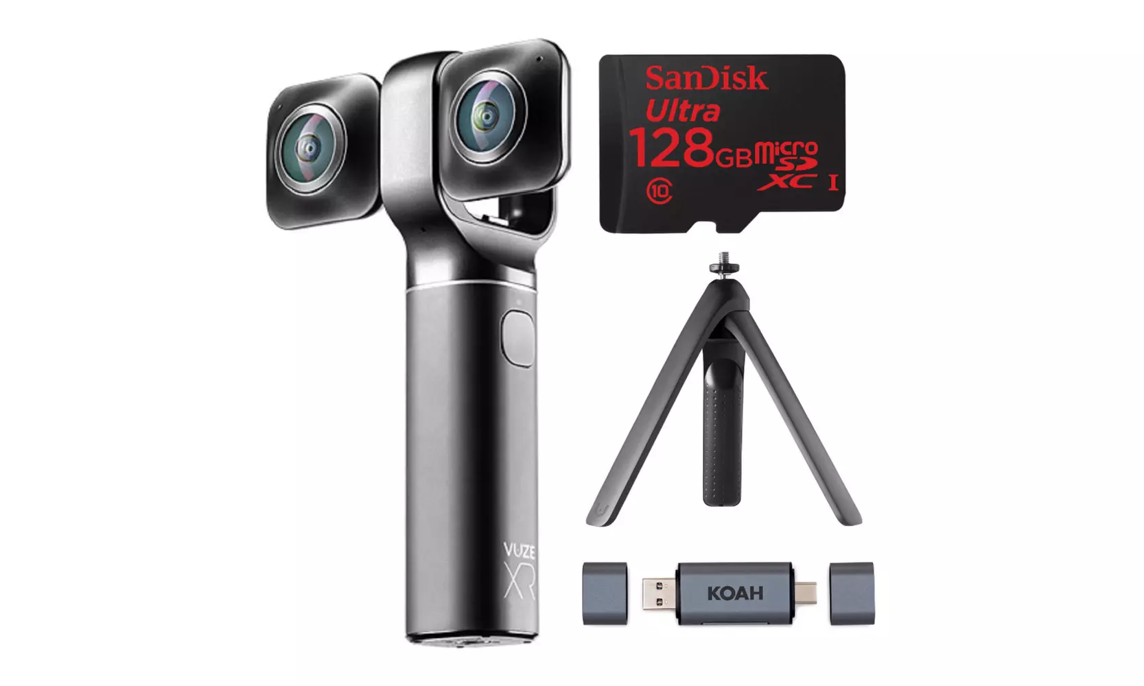 Vuze XR 3D VR180-Degree / 2D 360-Degree 5.7K Camera (Black) w/ Tripod, SD Card - Primary Image