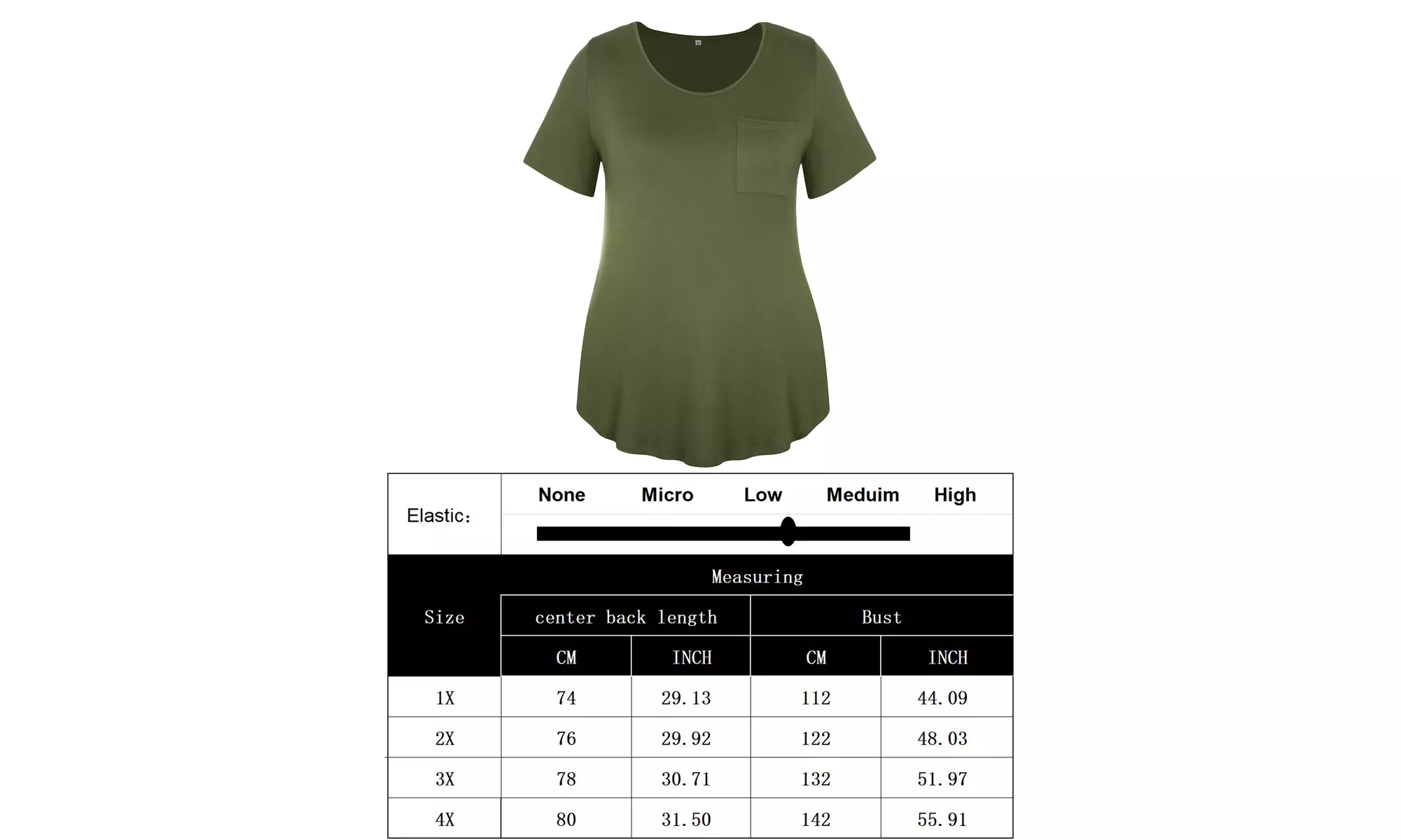 Womens Plus Size Shirts Casual V Neck Short Sleeve Tunic Top with Pocket - Second Medium