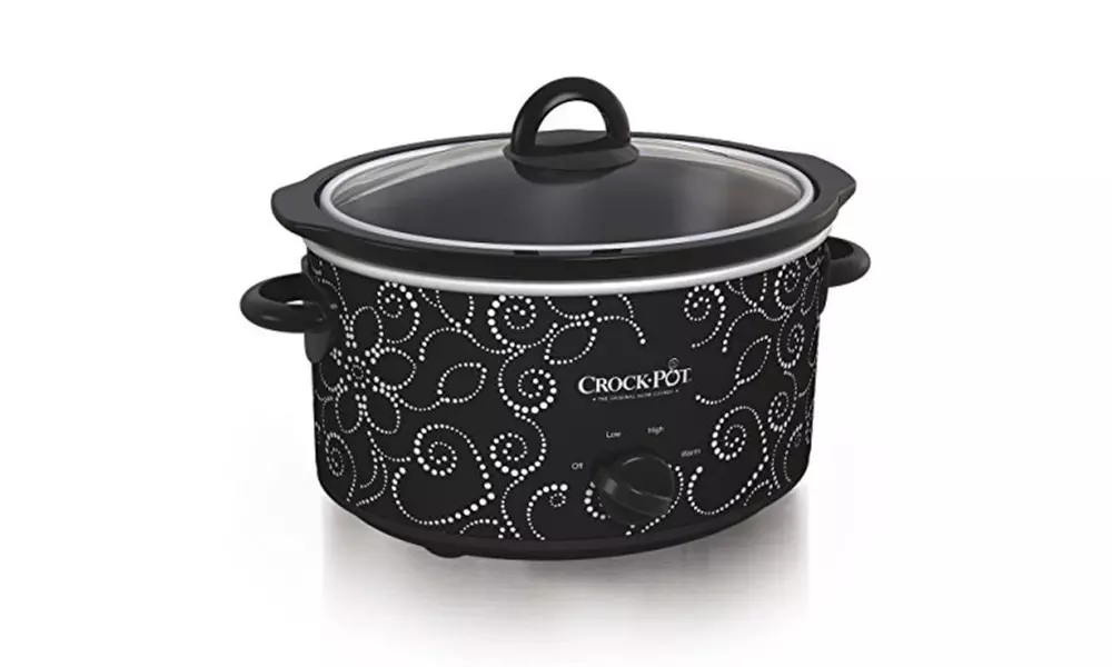 Crock-pot Scv400-pt: Manual Slow Cooker, Heart & Flower Dotted Patte - Primary Image