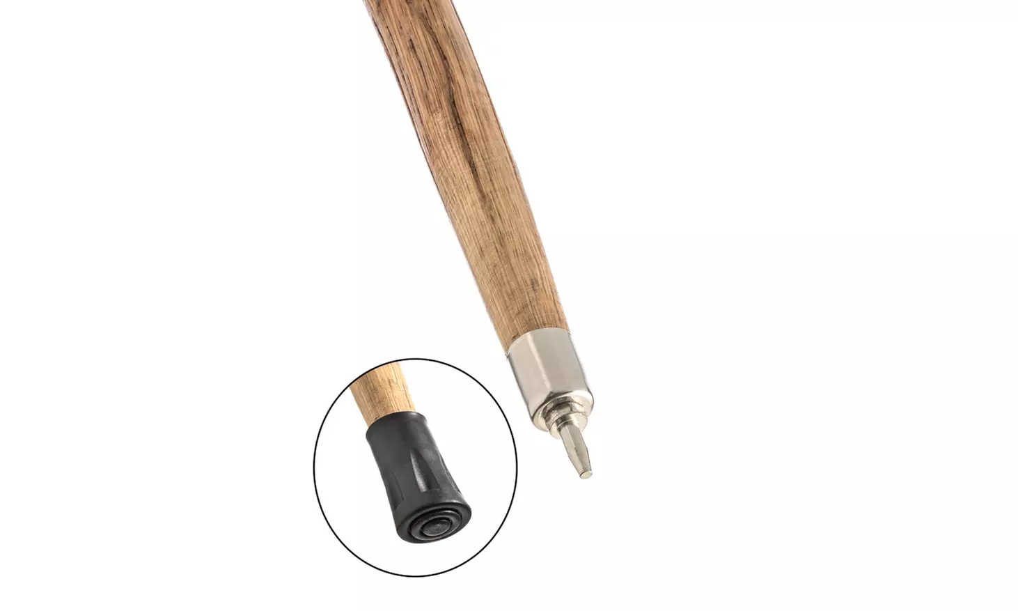 55" Wooden Walking/Hiking Stick Rope Wrapped, Metal Tip for Better Traction - Second Medium