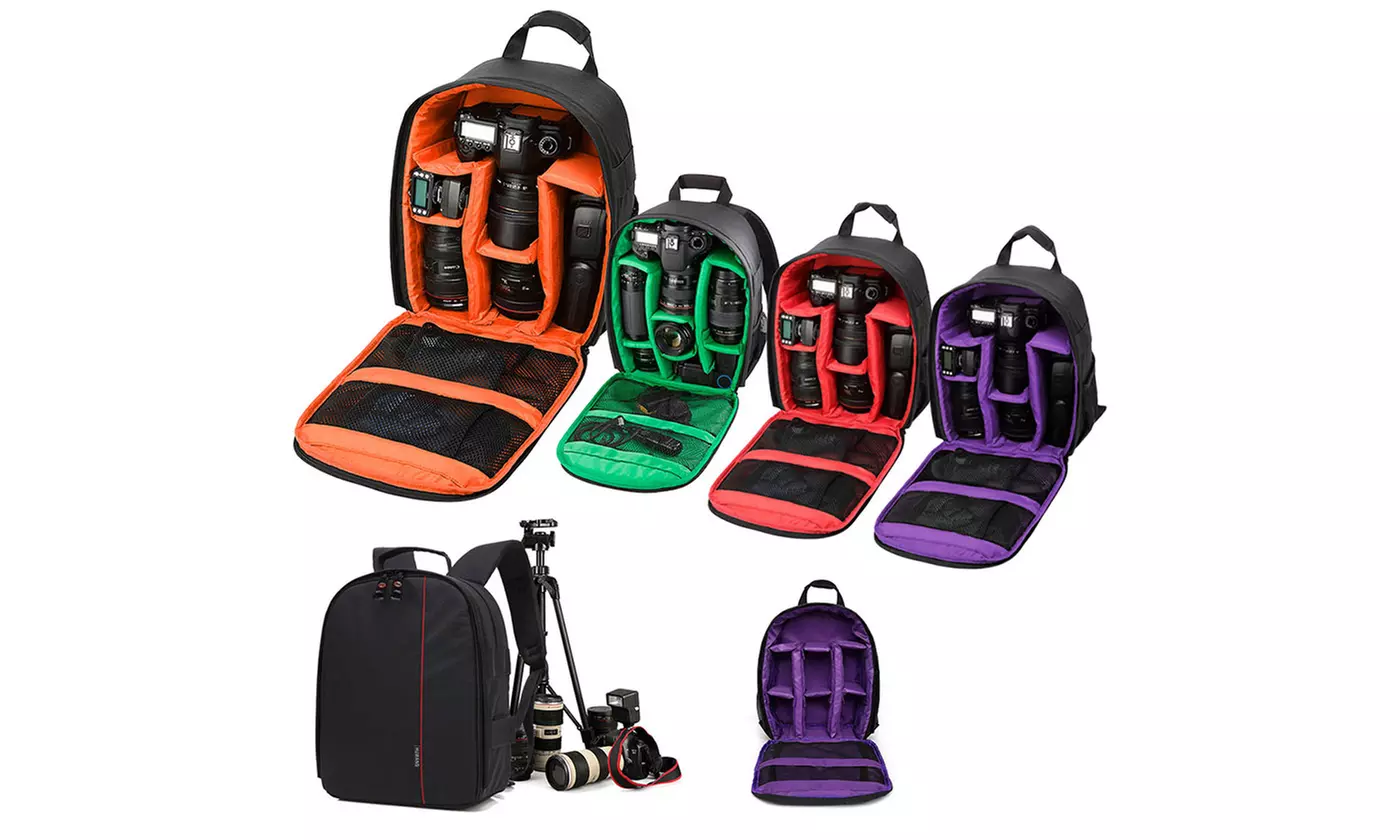 Waterproof DSLR Camera Backpack Shoulder Bag Travel Case For Canon Nikon Sony - Primary Image
