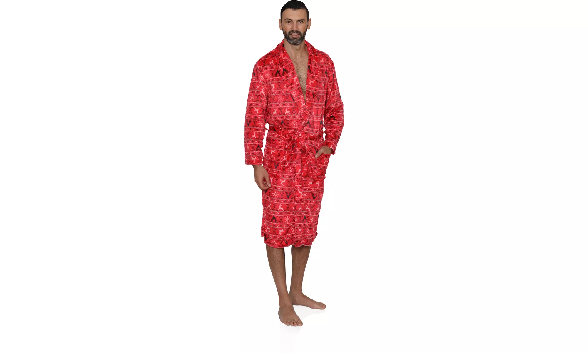 Intimo Men's Holiday Themed Plush Robe - Primary Image