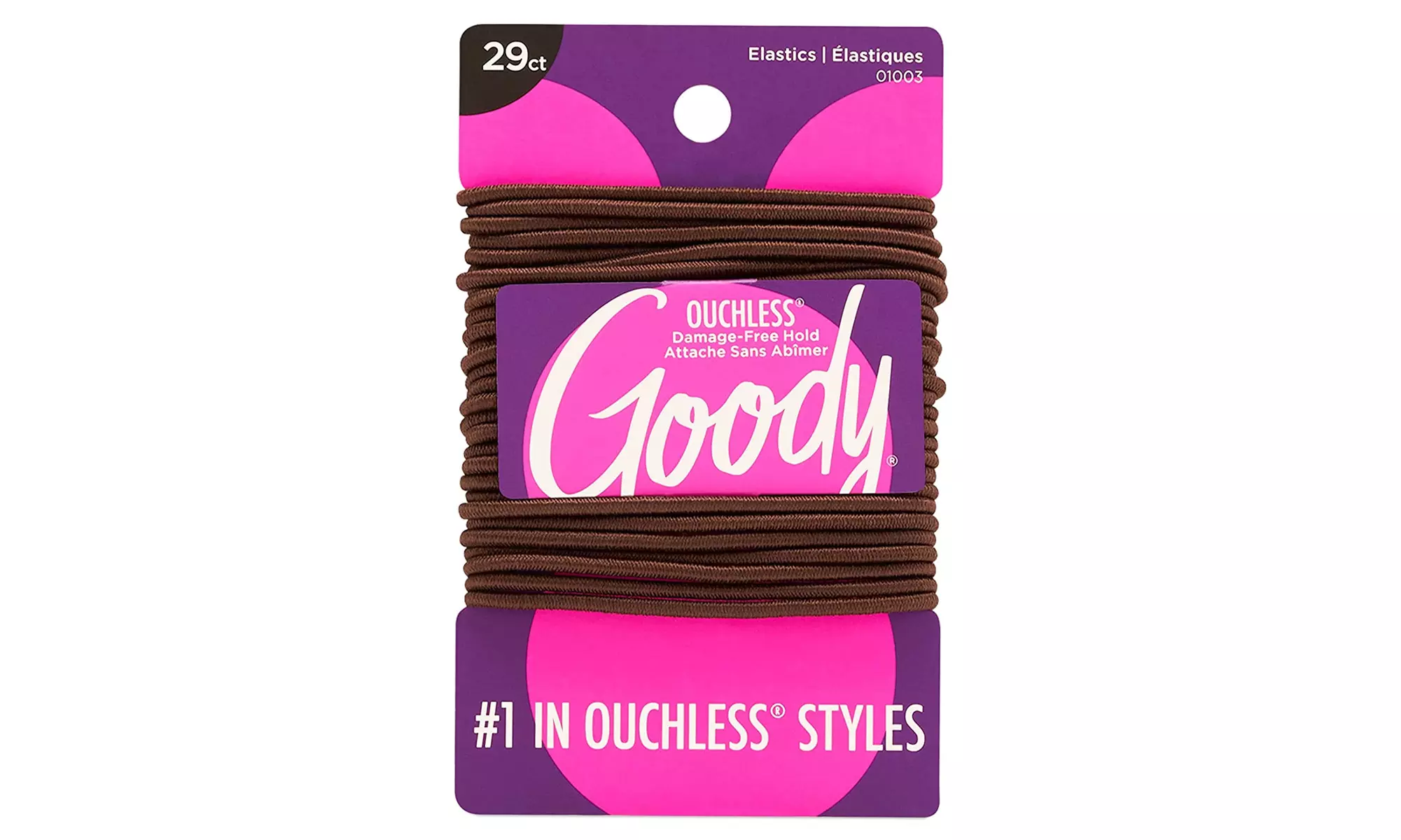Goody Ouchless Elastic Hair Tie - 29 Count, Brown - 2MM for Fine to Medium Hair  - Primary Image