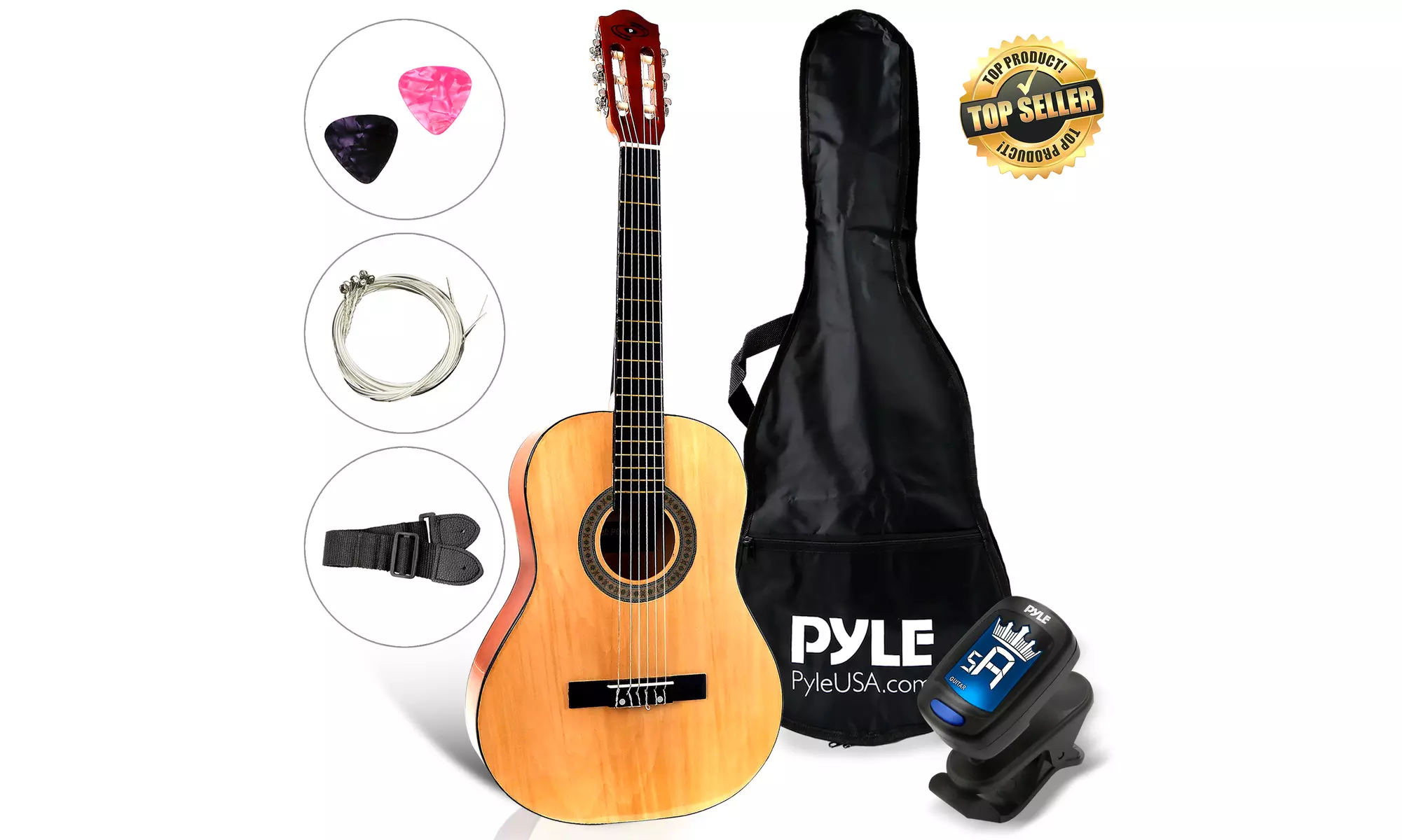 6-String classic guitar - Junior scale guitar with Digital tuner & accessory kit - Primary Image