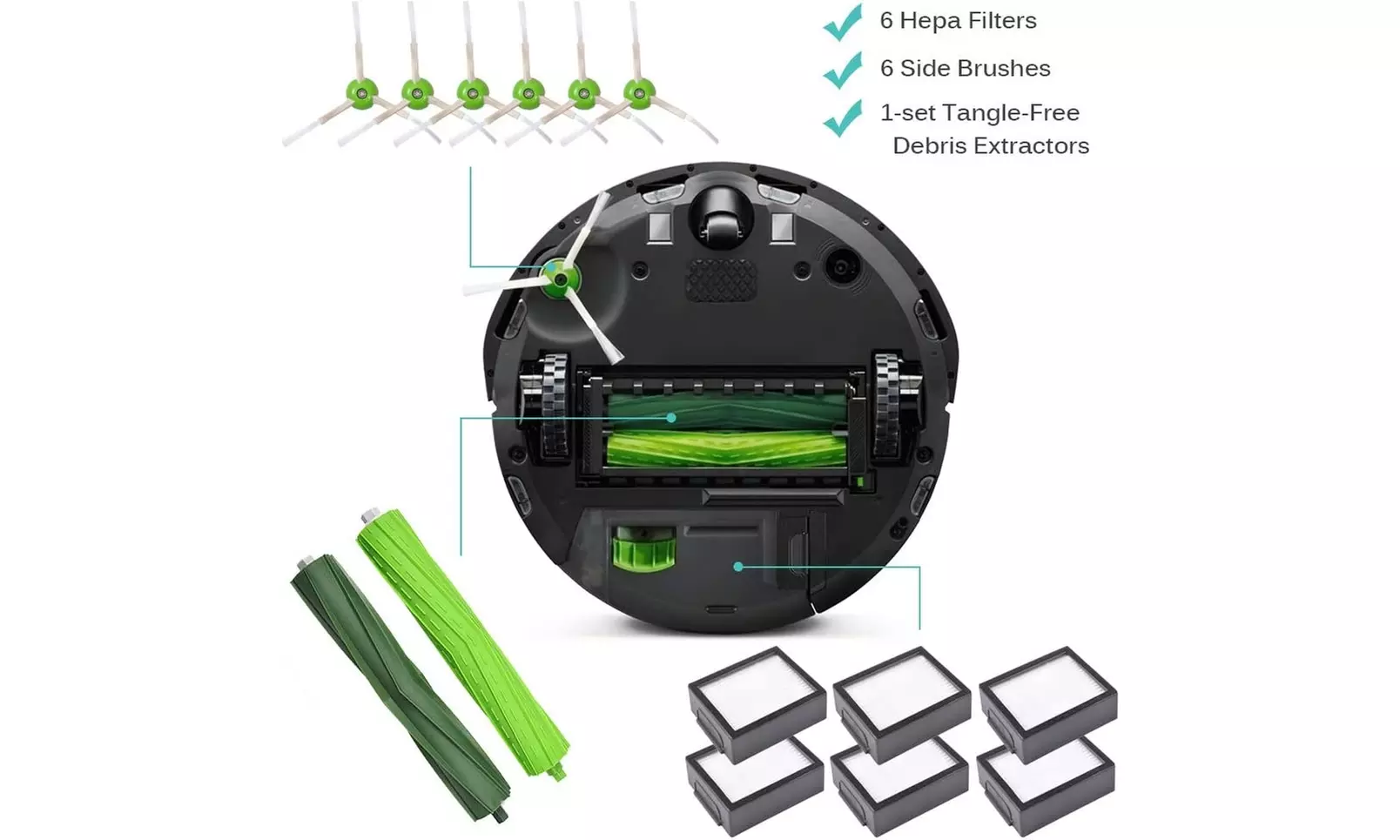 KEEPOW Replacement Parts Accessories Compatible with iRobot Roomba - Second Medium