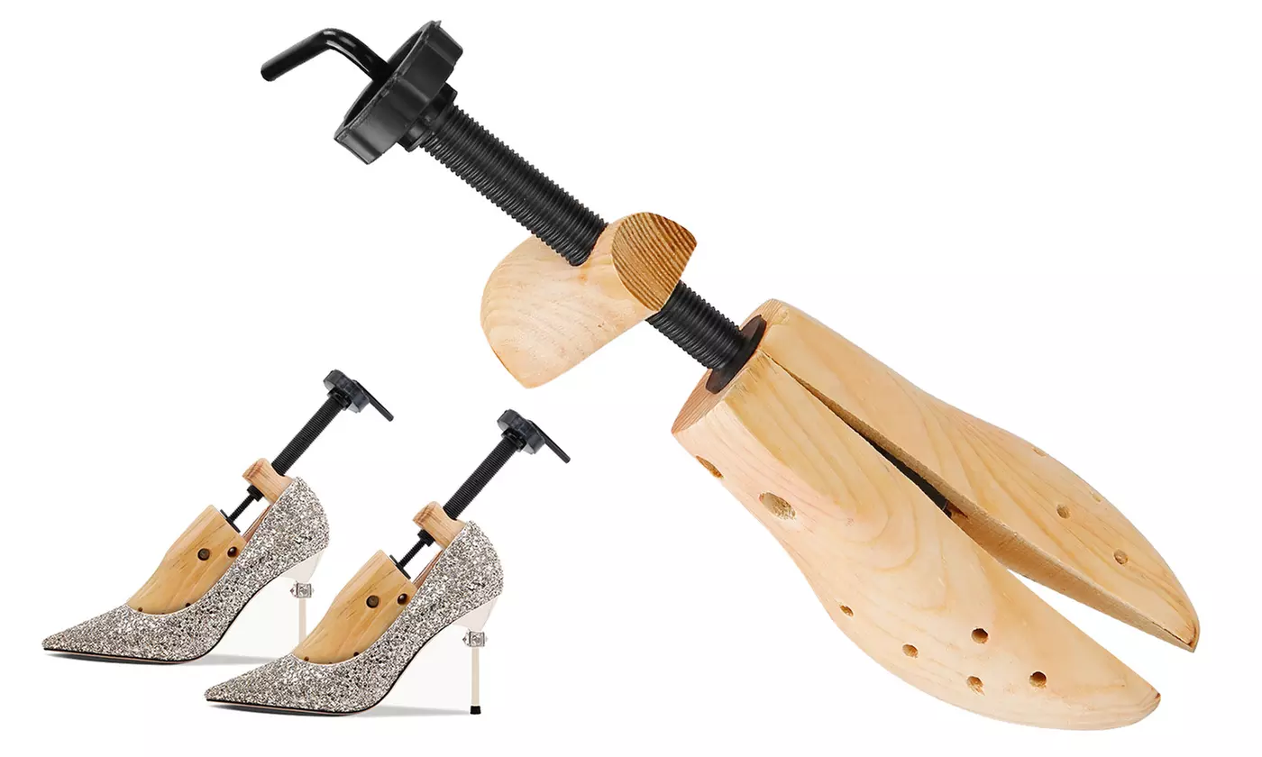 iMounTEK 2-Way Pine Wood Shoe Stretchers w/ Adjustable Length & Width (2-Pack) 