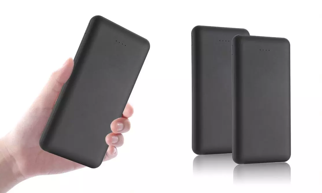 Rubberized Power Bank 6,000 or 12,000mAh LED Dual-USB