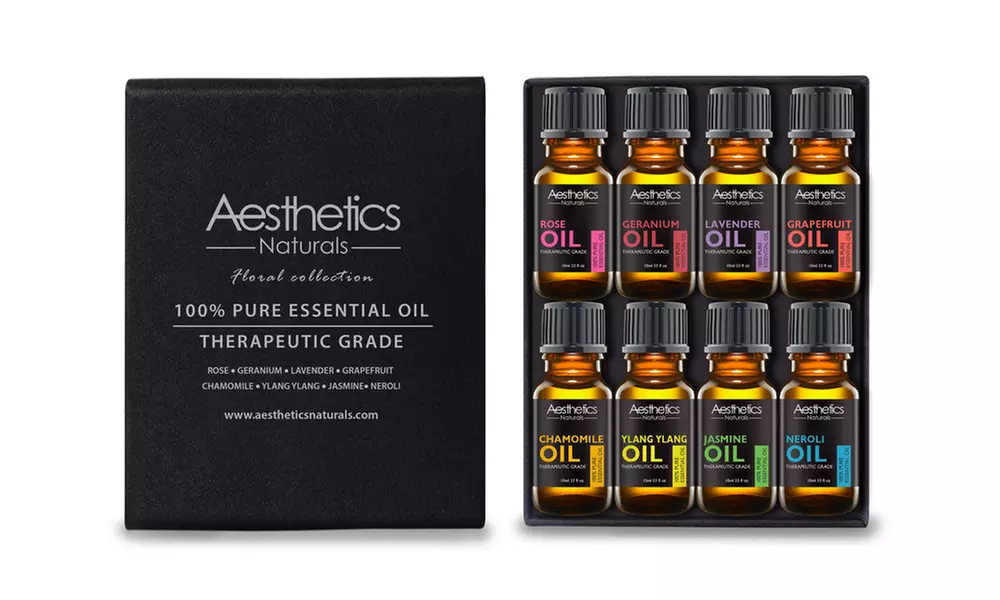 Therapeutic-Grade Aromatherapy Floral Collection Essential Oils (8-Pack) - Second Medium