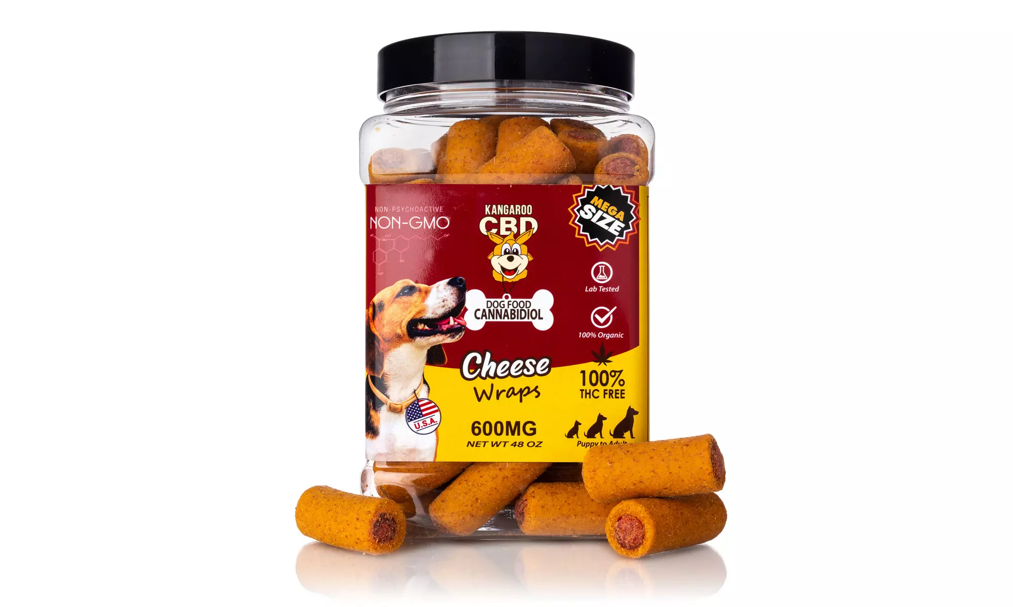 Mega Size 100% Organic CBD Infused Dog Treats (150MG - 600MG) from Kangaroo CBD