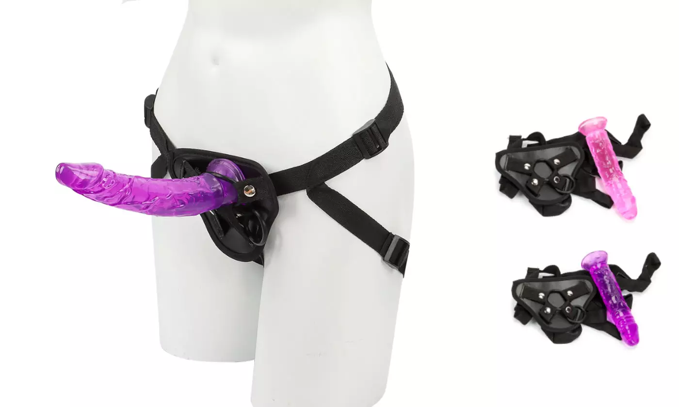 Strap On G Spot Suction Cup Harness Dildo Clitoral Anal Lesbian Sex Toy 