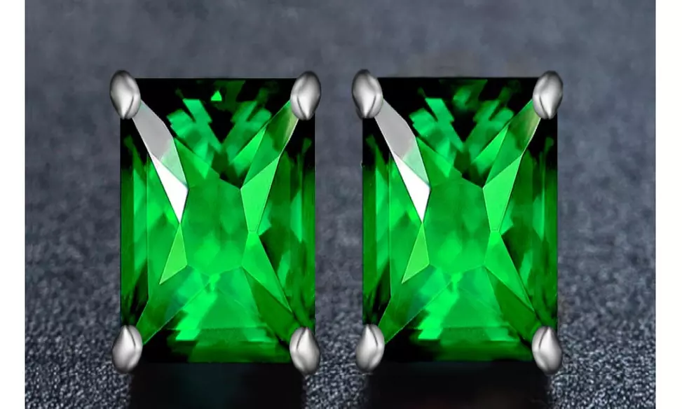 Elegant Emerald Stud Earrings (Various Cuts & Settings)
