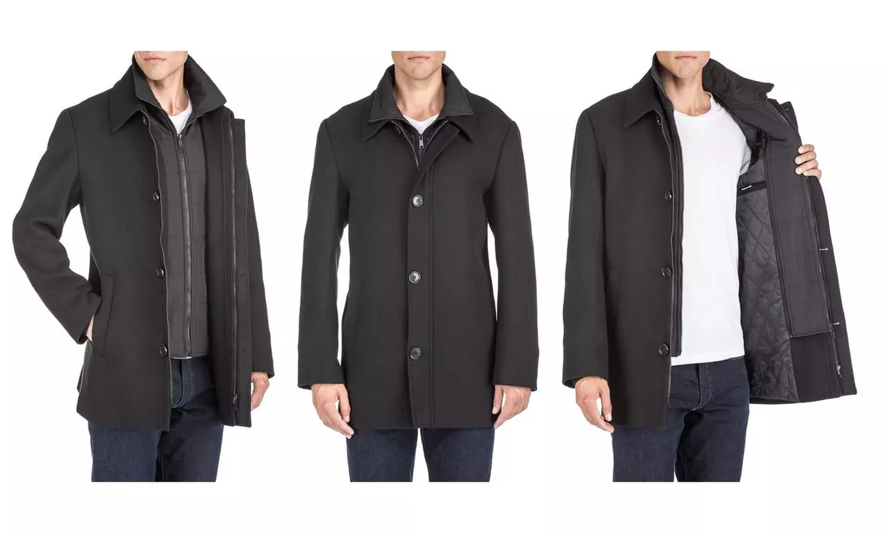 Men's Classic-Fit Wool Blend Bibbed Topcoat (S-3XL)