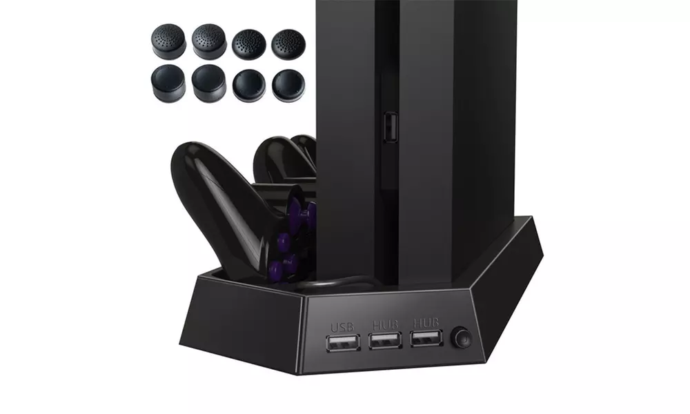 PS4 Vertical Stand w/ Cooling Fan Charger Multi functional PlayStation 4 - Primary Image