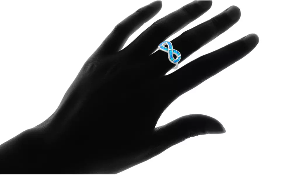 Blue Opal Infinity Ring