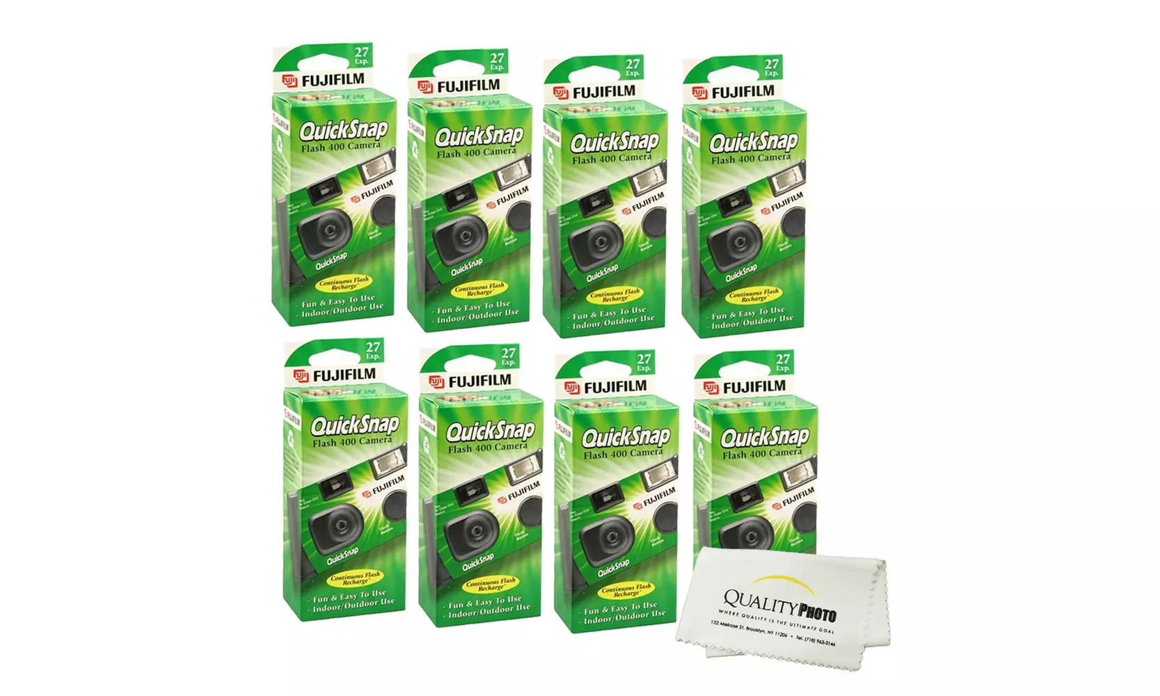 Fujifilm QuickSnap Flash 400 Disposable Camera 35mm Quality Photo Fiber Cloth - Primary Image