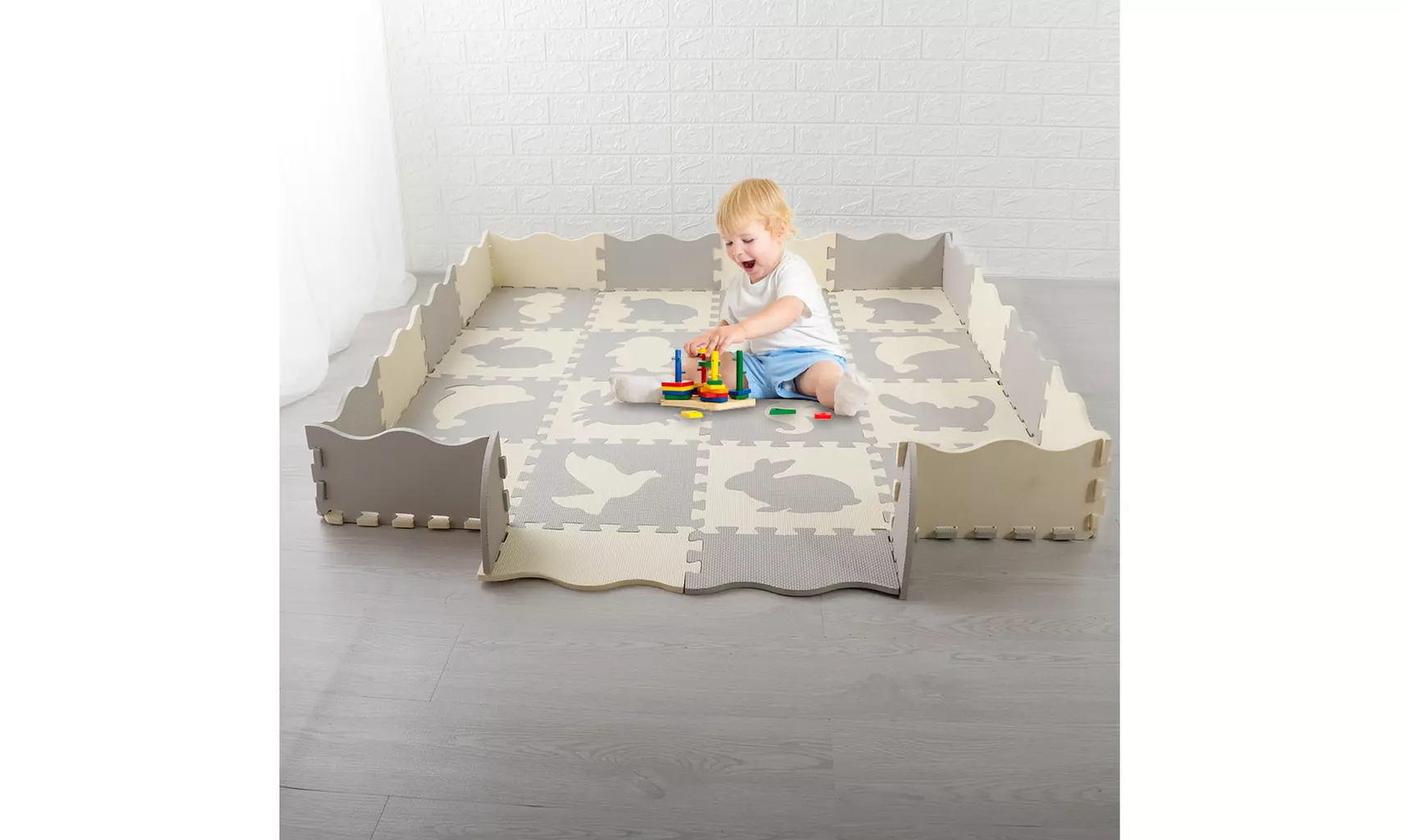 Baby Play Mat Safe and Environmental Animal Pattern Crawling Mat - Primary Image