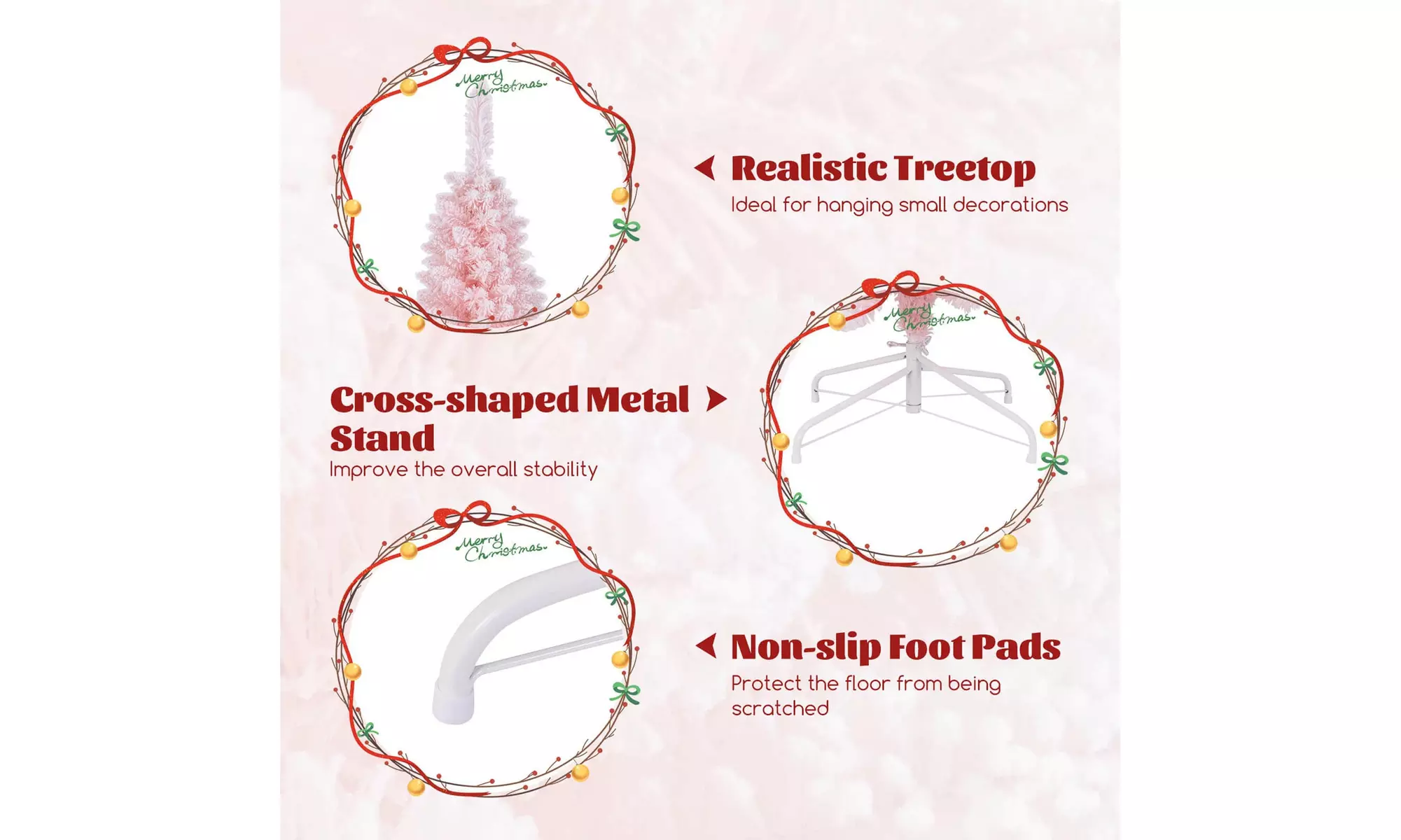 Costway 5/6/7/8 FT Artificial Christmas Tree with 328 Branch Tips Metal Stand