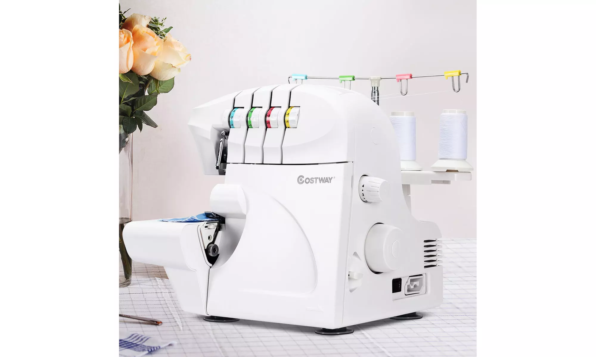 Serger Overlock Sewing Machine w/ 2 Needle 2-3-4 Thread Differential Feed Light - Primary Image