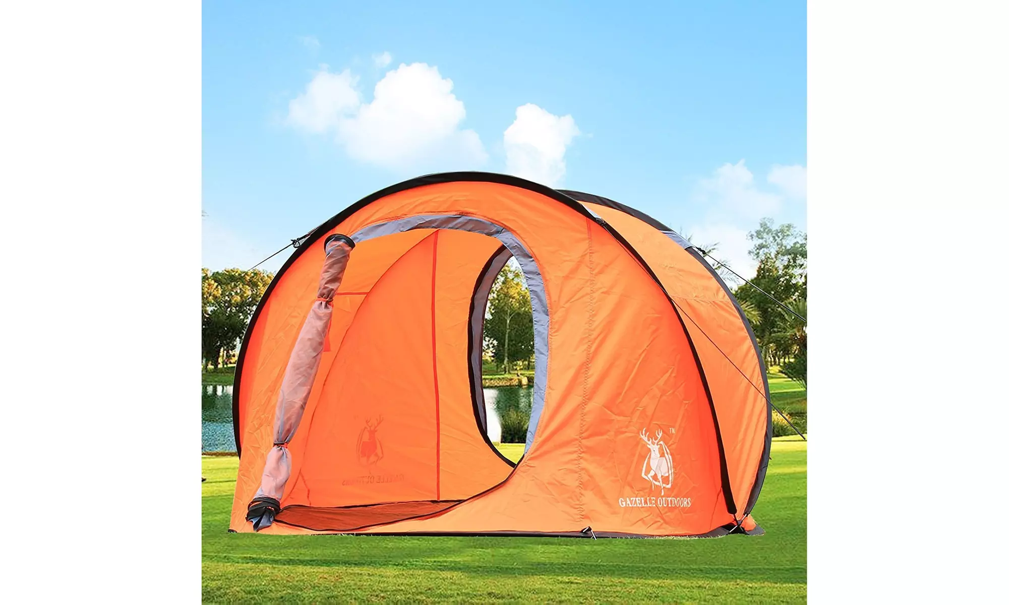 Large Pop Up Backpacking Camping Hiking Tent Automatic Instant Setup - Second Medium