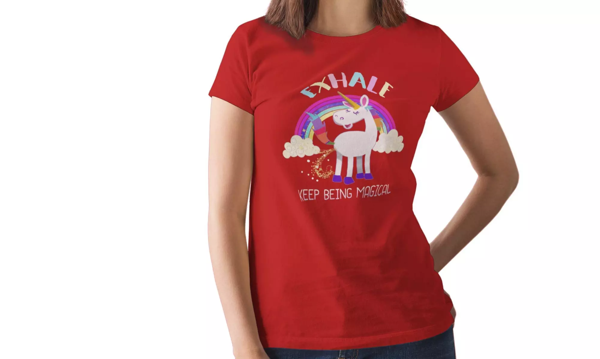 Funny Exhale Keep Being Magical Unicorn T-Shirt - Second Medium
