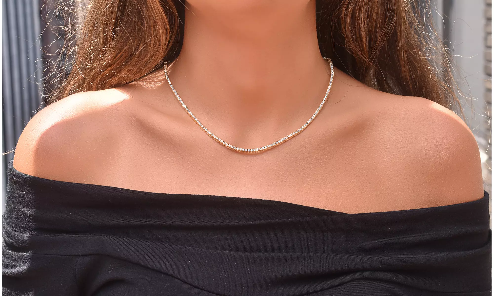 Cubic Zirconia Dainty Tennis Necklaces 