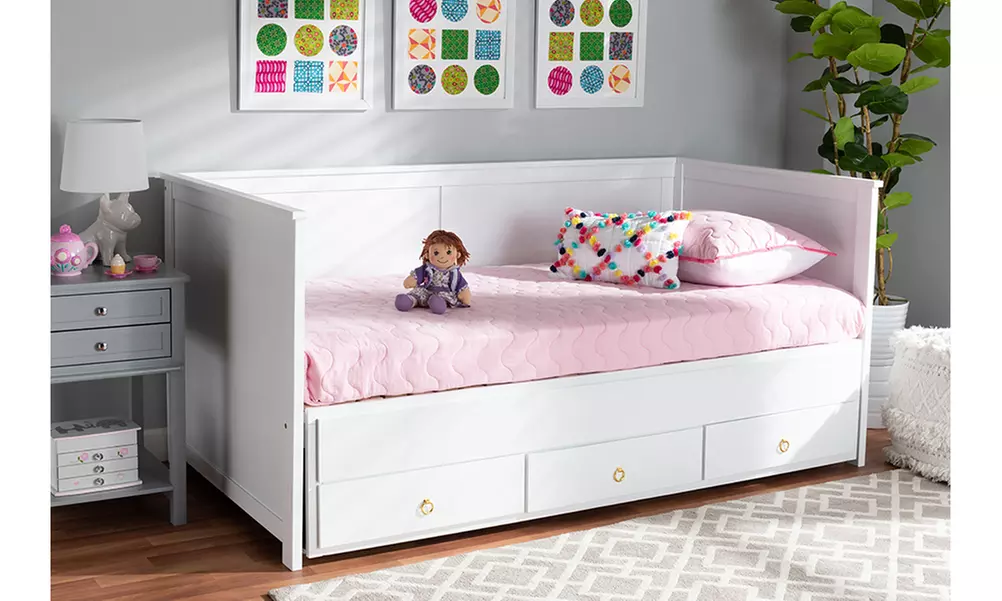 Thomas Wood Expandable Twin Size to King Size Daybed with Storage Drawers - Primary Image