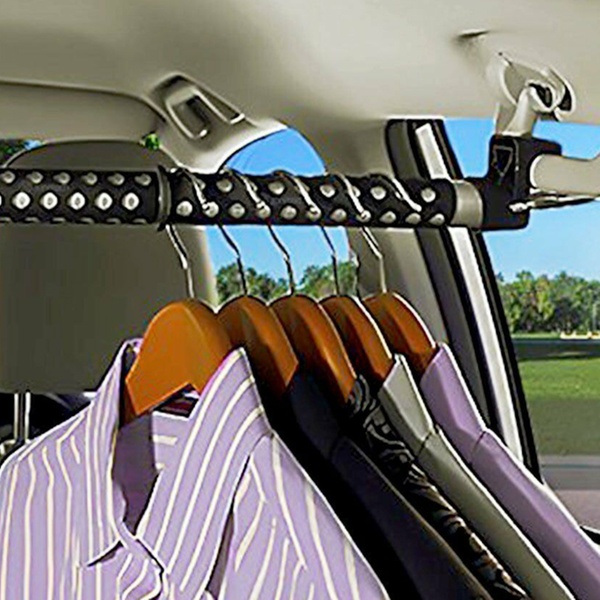 clothes hanger rod for car