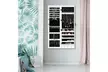 Wall Door Mounted Mirror Jewelry Cabinet Lockable Armoire Organizer w/ LED Light - Second Medium