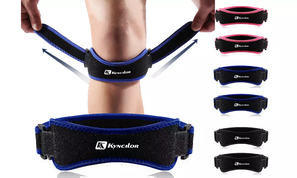 2 Pack Adjustable Knee Brace Patellar Tendon Stabilizer Support Band - Primary Image
