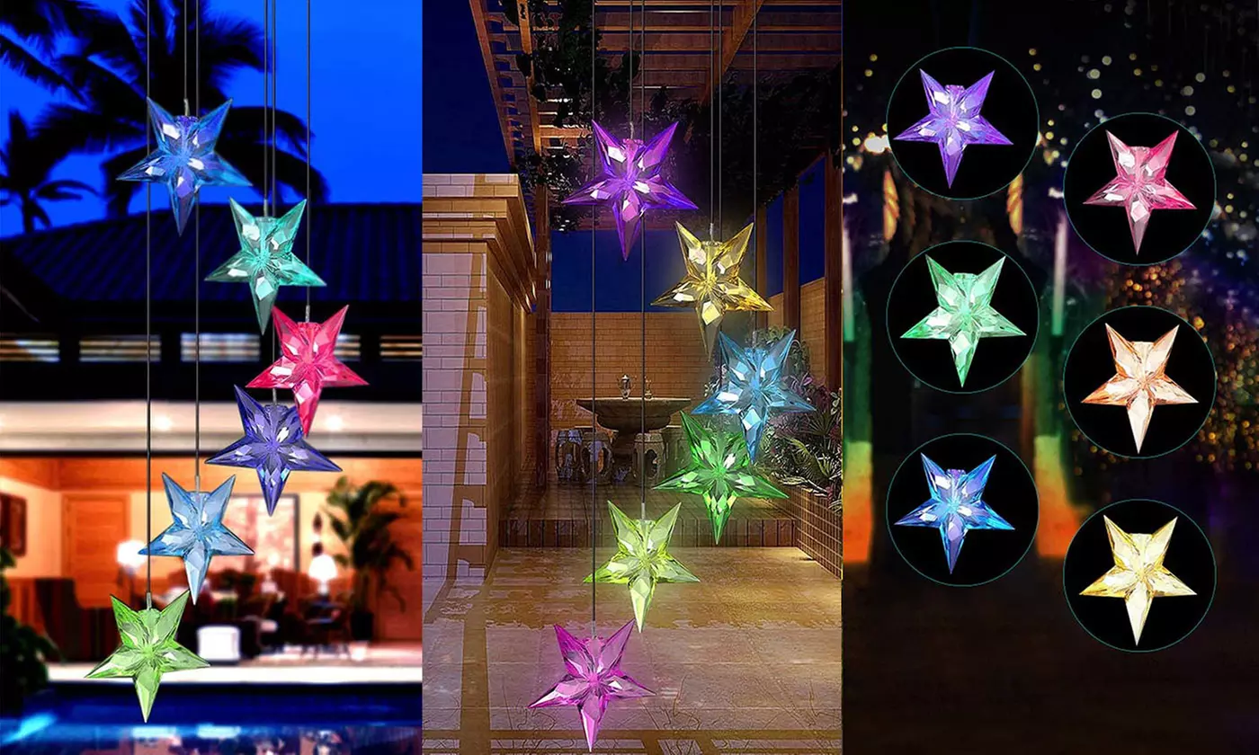 LED Color-Changing Solar Power Wind Chime Night Garden Decoration Spiral Spinner