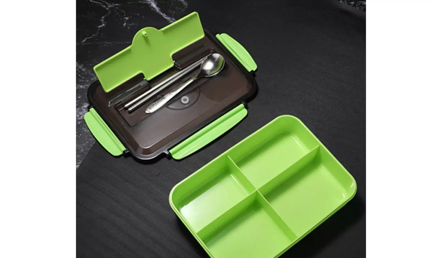 1400ML Microwave Bento Lunch Box Leak-Proof Food Containers With Spoon & Fork