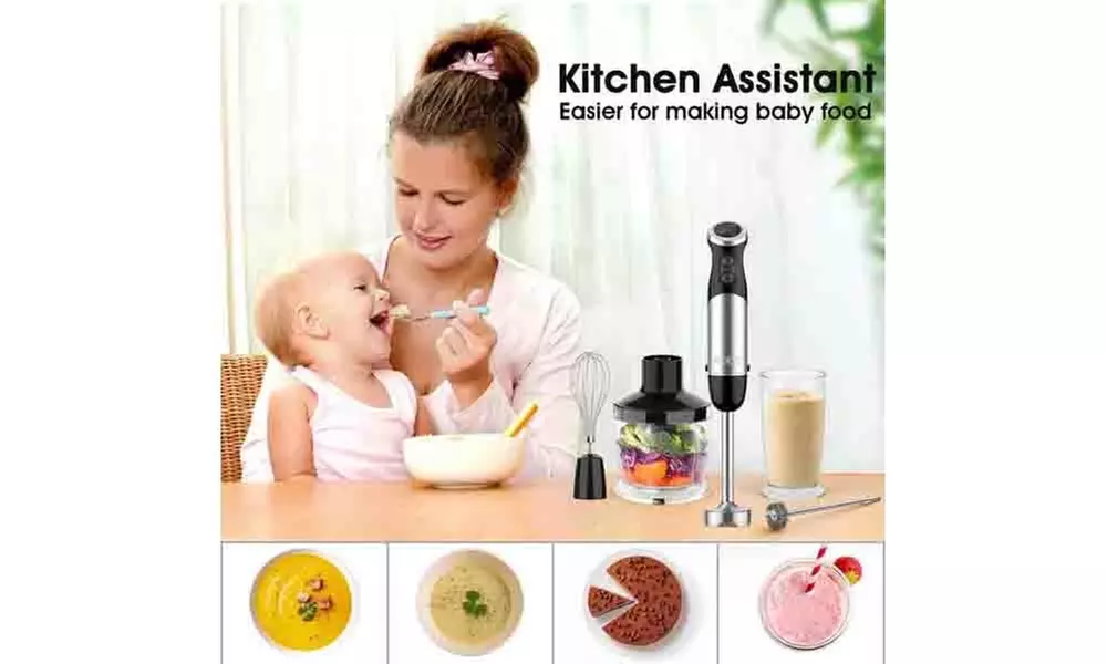 Immersion Blender Handheld, 12-Speed 5 in 1 Hand Mixer Stick Blender