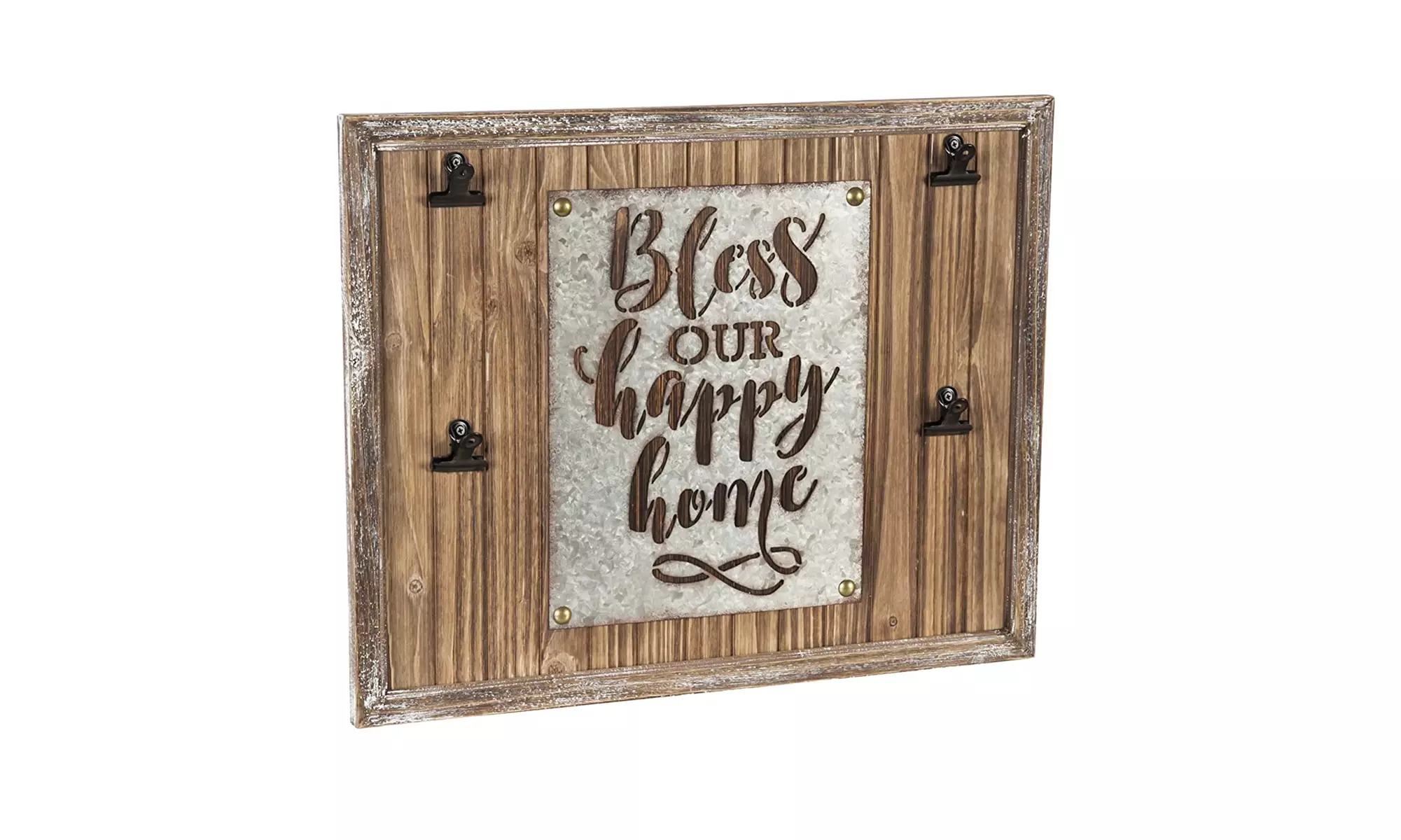 Bless Our Happy Home Metal and Wood Wall Decor - Primary Image