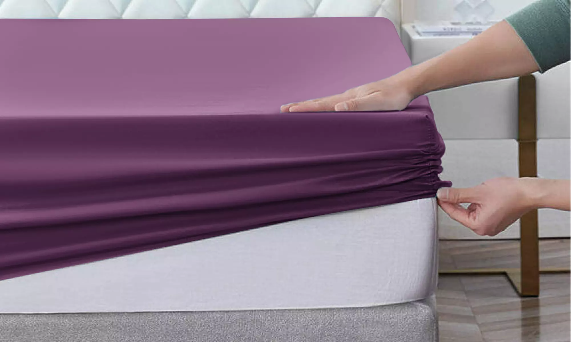 Lux Decor 16-Inch Deep Pocket Easy Fit Premium Soft Microfiber Fitted Sheet