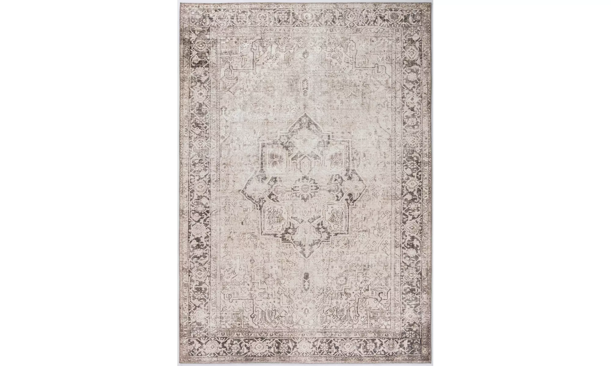 Abani Paloma PAL220A Vintage Cream and Brown Classic Area Rug - Primary Image