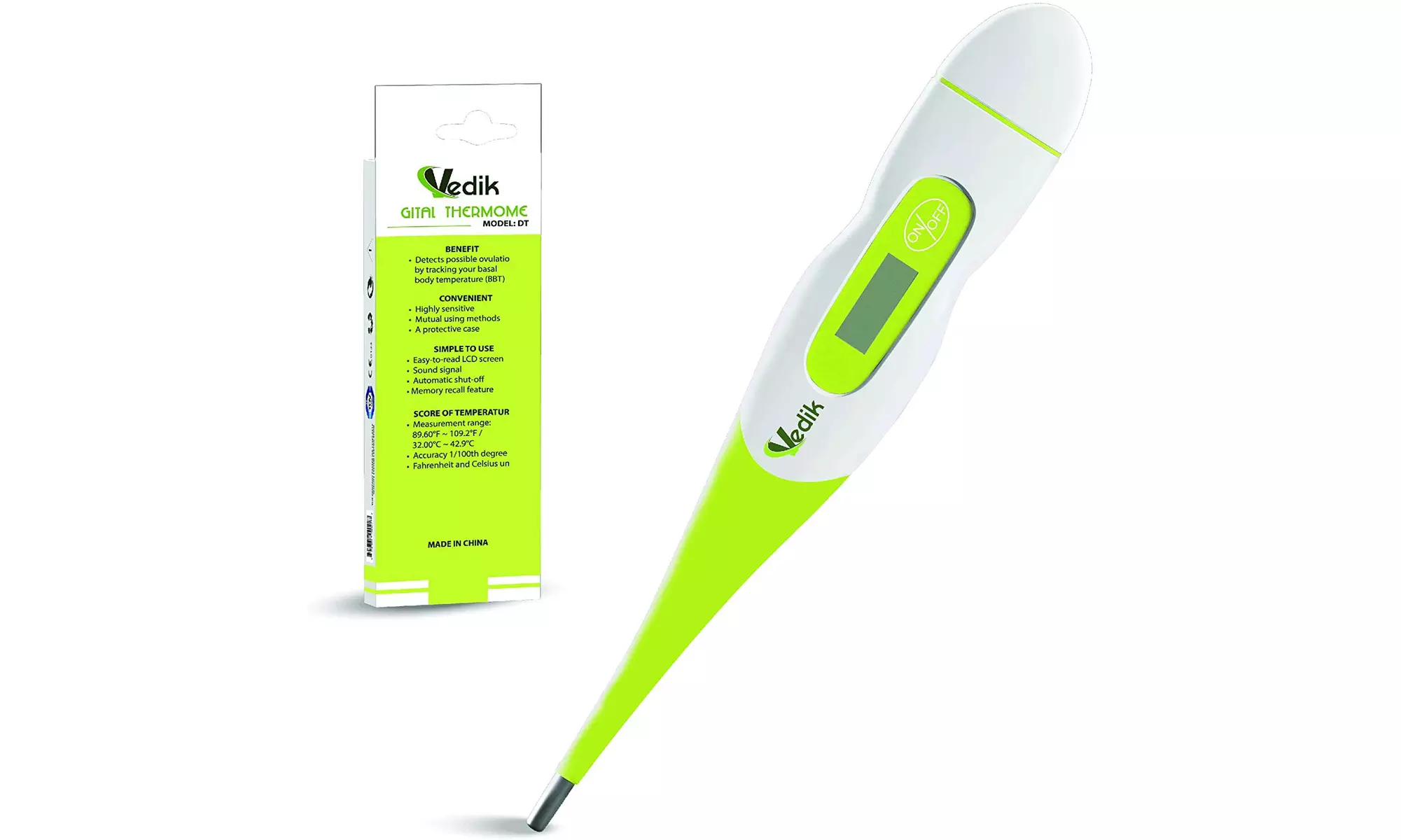 VEDIK Basal Digital Thermometer - Fast Reading, Auto Turn Off - Primary Image