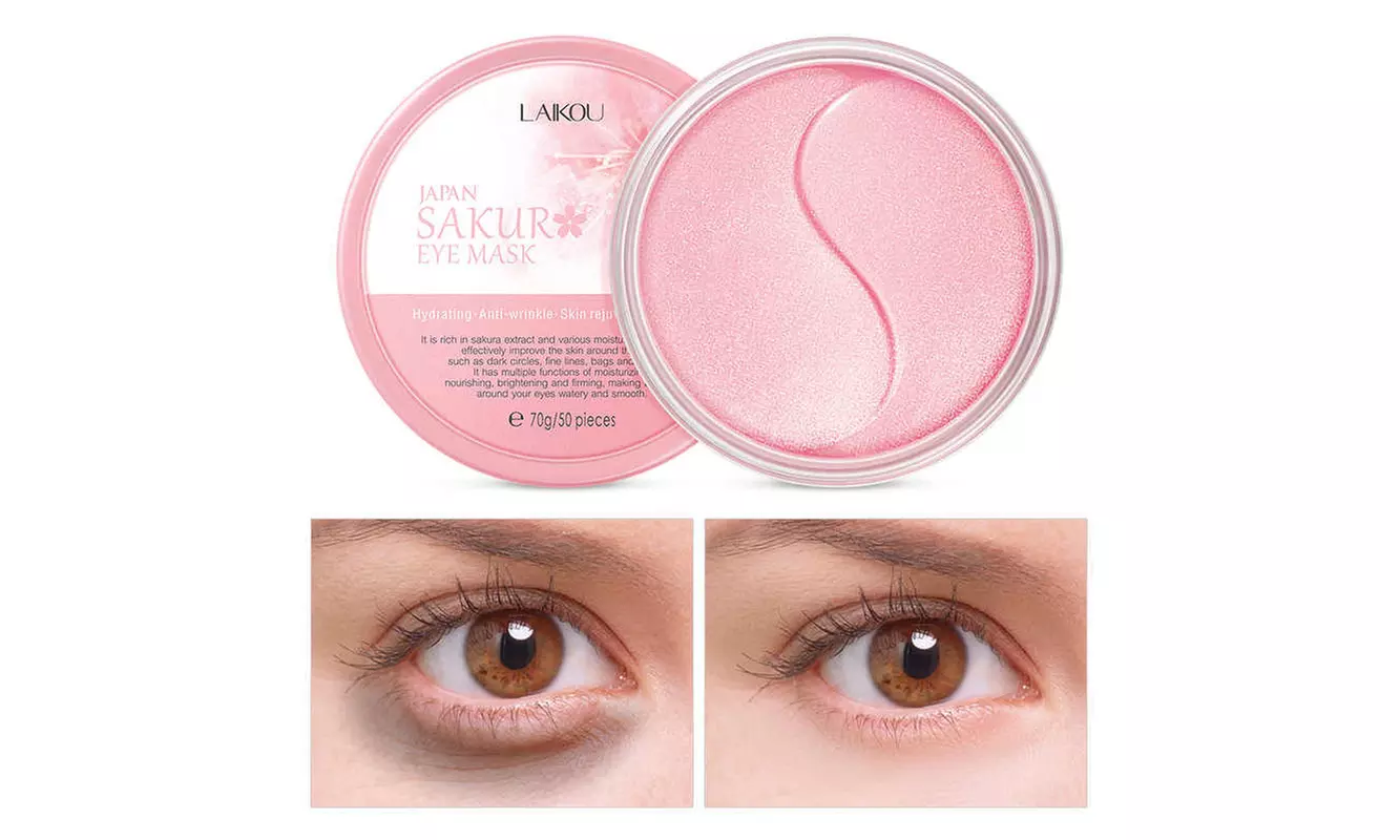 50 Pieces under Eye Pads Mask Anti Dark Circle Wrinkles Crystal Gold LAIKOU
