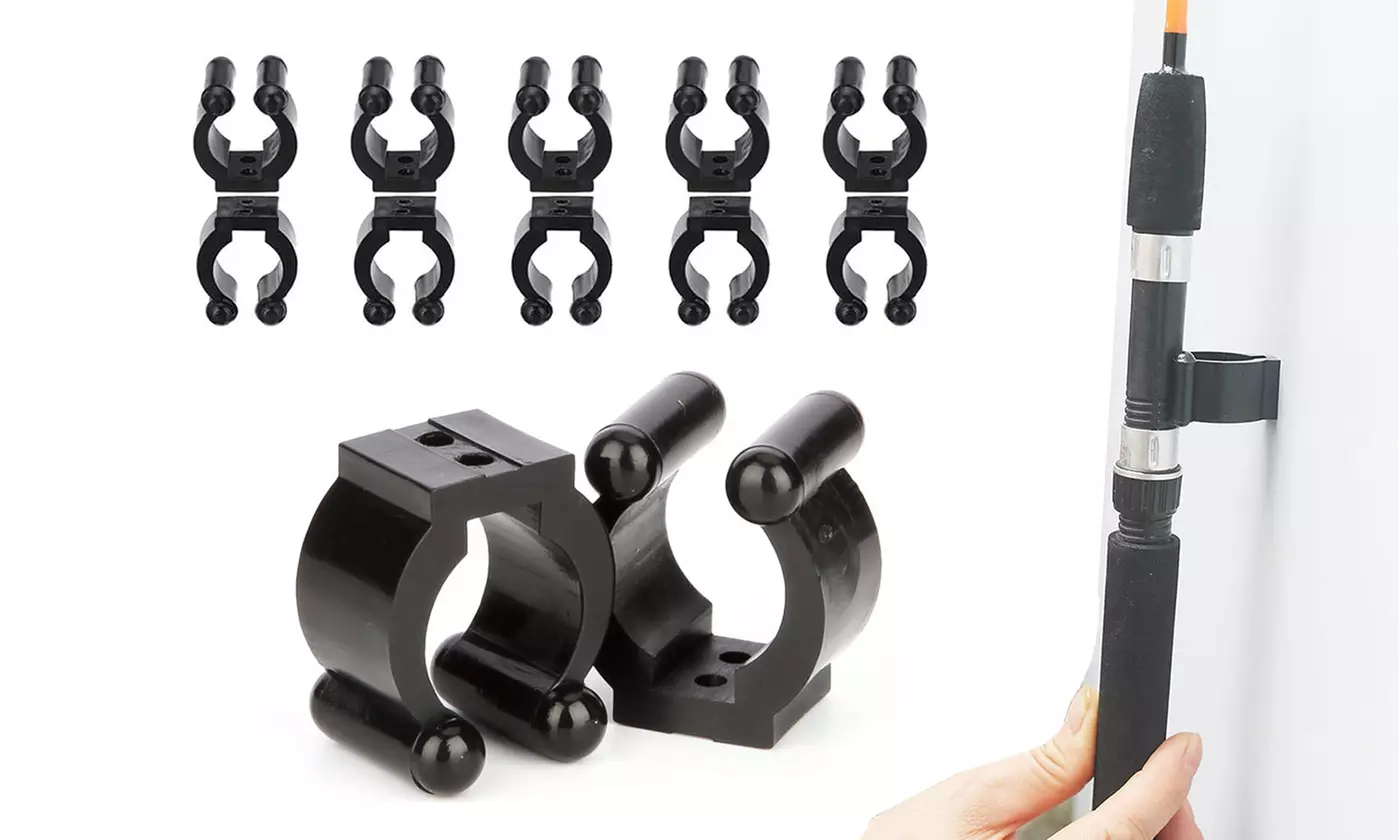20 Pack Wall Mounted Fishing Rod Storage Clips Clamps Holder Rack Organizer - Primary Image