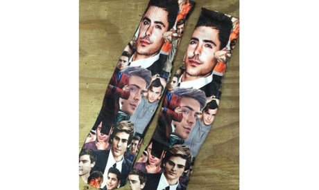 UPC 040036154933 product image for Zac Efron Adult Novelty Socks Casual Multi-color in Black Small | upcitemdb.com