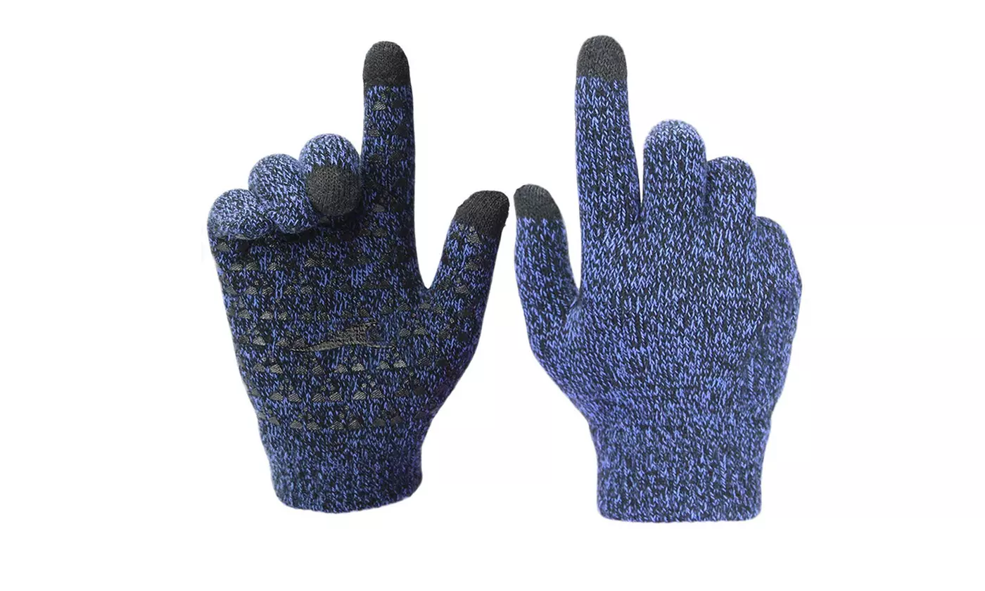 Winter Knit Gloves Touchscreen Warm Thermal Lining Elastic Cuff Glove