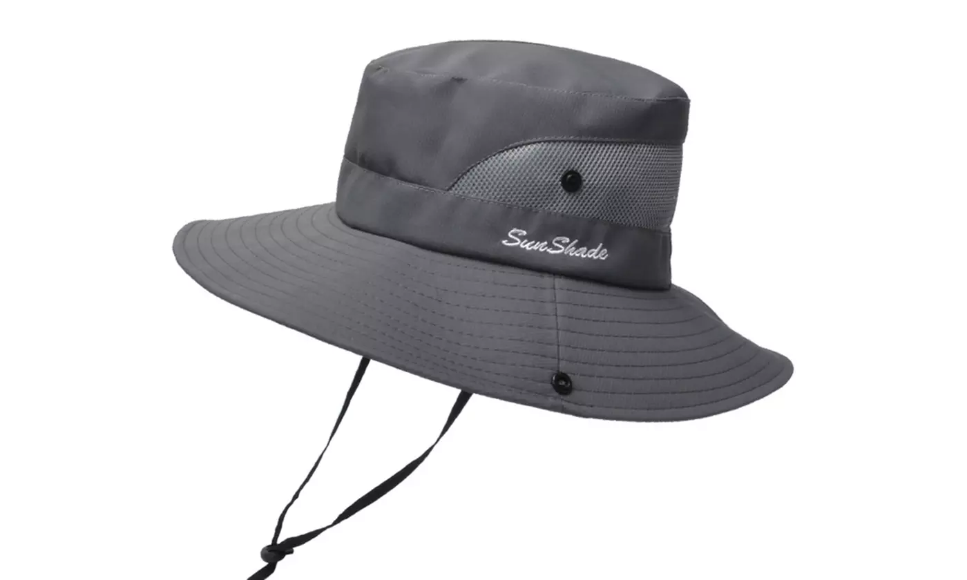 Sun Hat for Women with Wide Brim Ponytail - Beach Hats