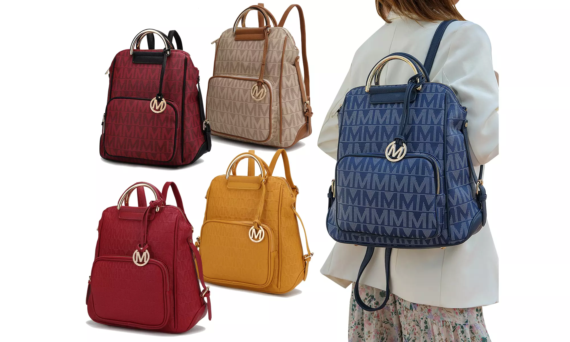 MKF Collection Cora & Torra M Signature Trendy Vegan Leathers Backpack by Mia K - Primary Image