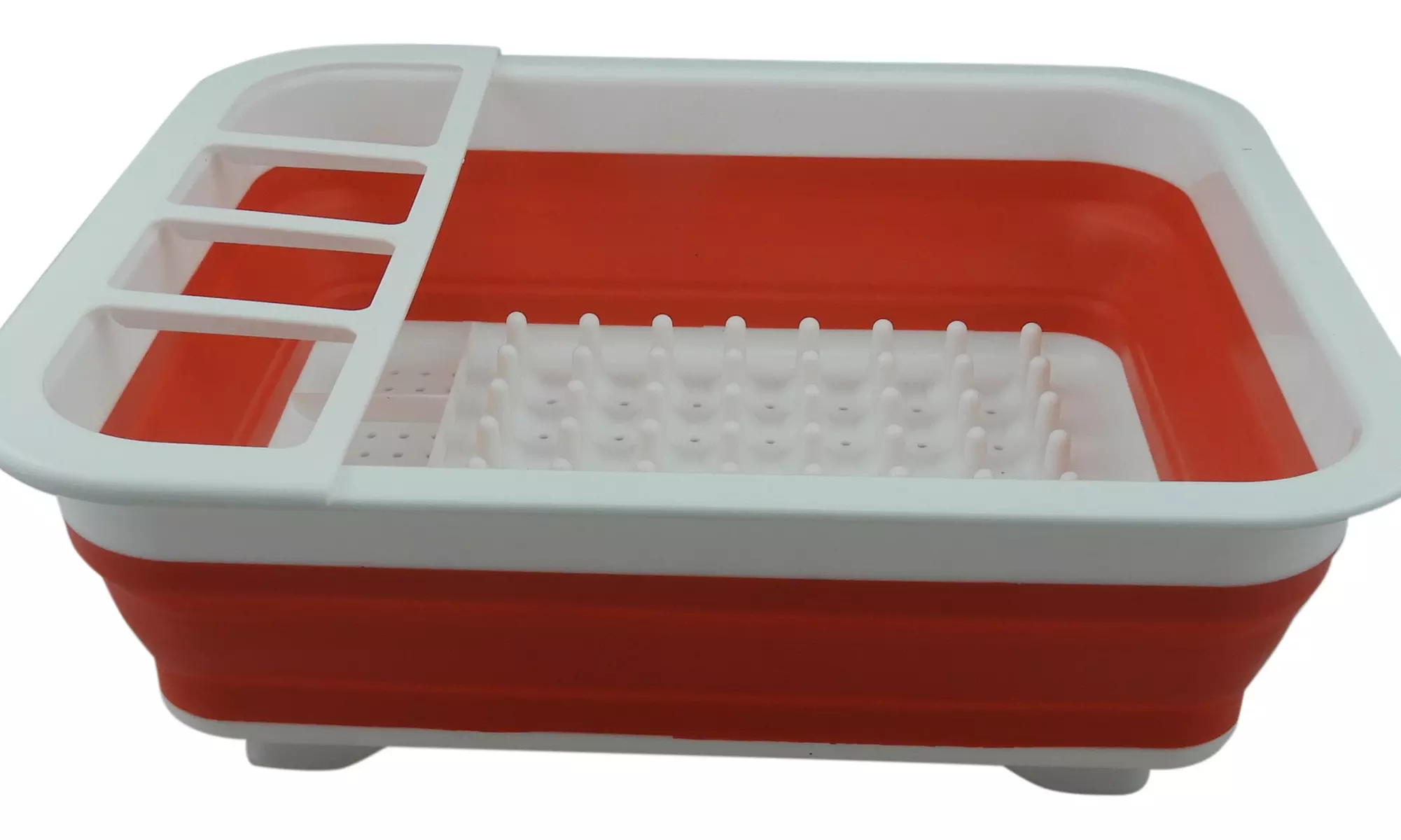 Easy Storage Collapsible Drying Dish Rack Drainer with Cutlery Holder - Primary Image