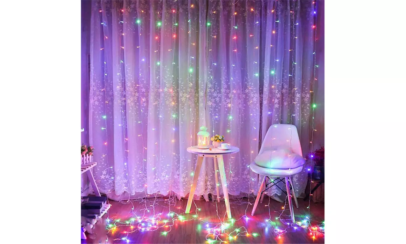 300 LED 10ft Outdoor Curtain String Fairy String Lights With Remote 