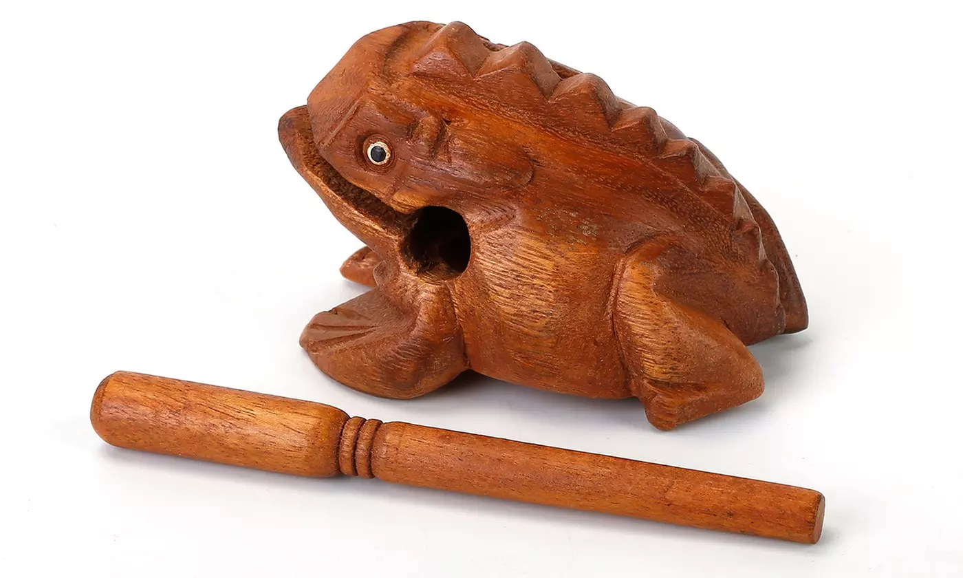 iMounTEK Fun Handheld Wooden Frog Guiro Percussion Instrument - Second Medium