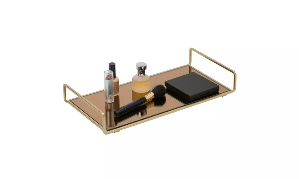 Classic Design Mirror Vanity Tray in Gold - Second Medium