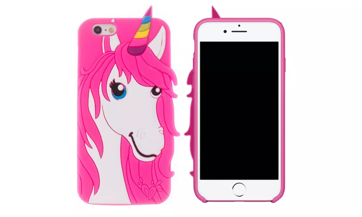 3D Soft Silicone Unicorn Case - Primary Image